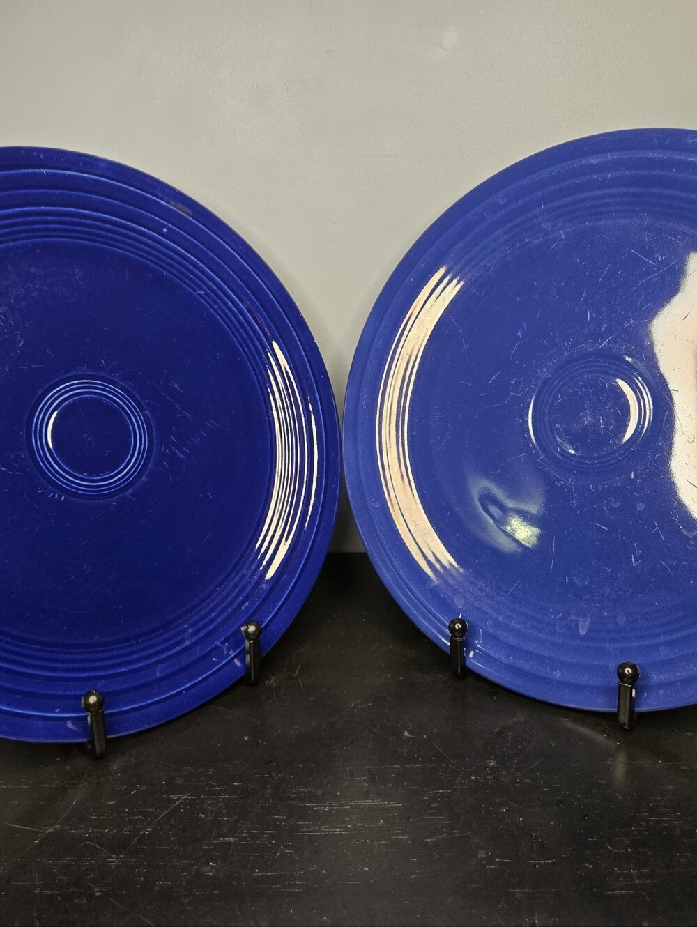 Vintage Fiestaware Blue (2 Colors) 9.5" Dinner Plates 2 by Homer Laughlin U.S.A.